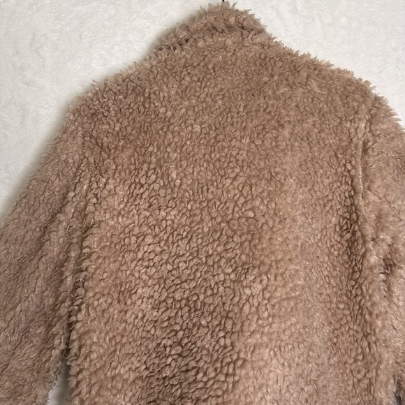 Anthropologie By Hem and Thread Coat Tan Soft Size M Mid Length Shearling - Picture 12 of 13